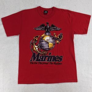Vtg 1993 USMC Marines T-Shirt Men's Large Single Stitch Red Graphic Rothco JRS
